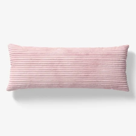 Mainstays Kids Body Pillow with Plush Ribbed Corduroy Removable Cover, 48" x 20", Light Pink | Walmart (US)