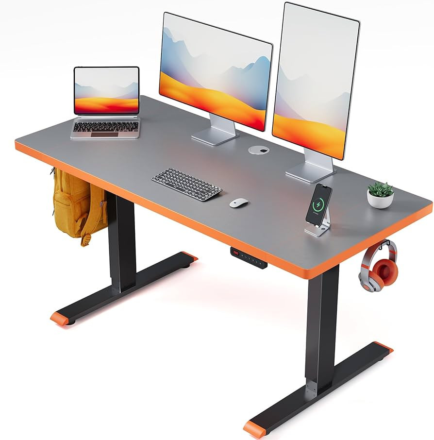 SIAGO Electric Standing Desk Adjustable - 48 x 24 Inch Sit Stand up Desk with Cable Management - ... | Amazon (US)
