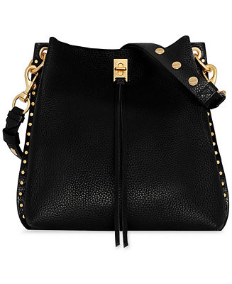 Rebecca Minkoff Darren Small Leather Studded Turnlock Shoulder Bag - Macy's | Macy's