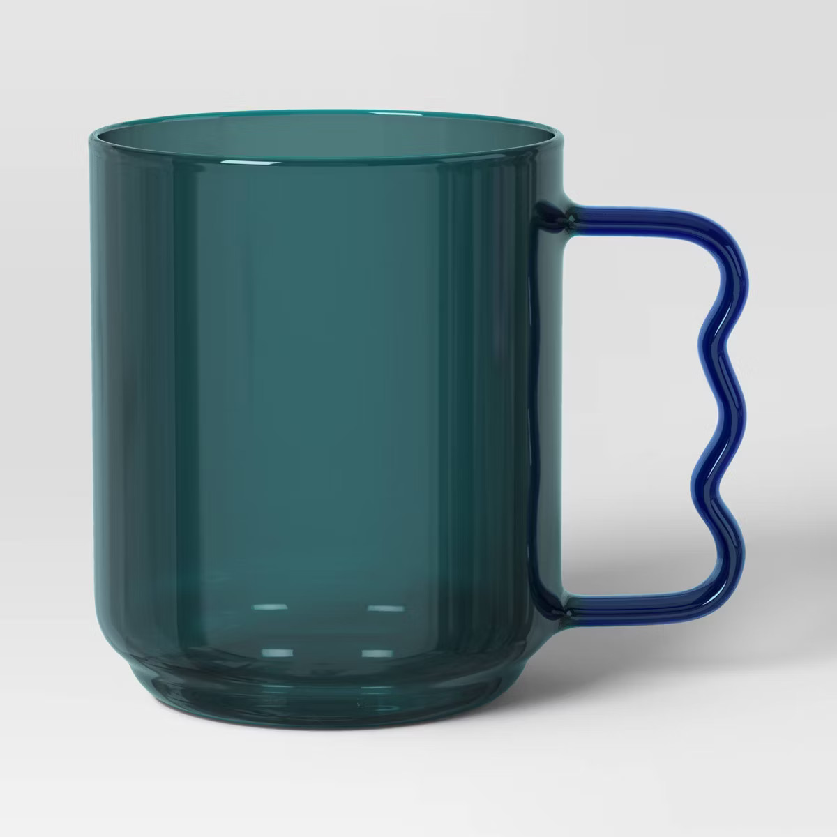 15.22oz Glass Mug Green with Blue Handle - Room Essentials™ | Target