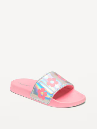 Printed Faux-Leather Pool Slide Sandals for Girls | Old Navy (US)