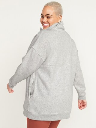 Oversized Half-Zip French Terry Funnel-Neck Sweatshirt for Women | Old Navy (US)