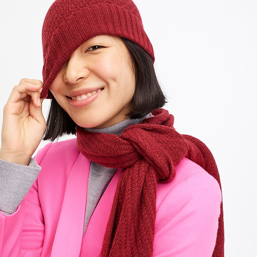 Diagonal ribbed cashmere beanie | J. Crew US