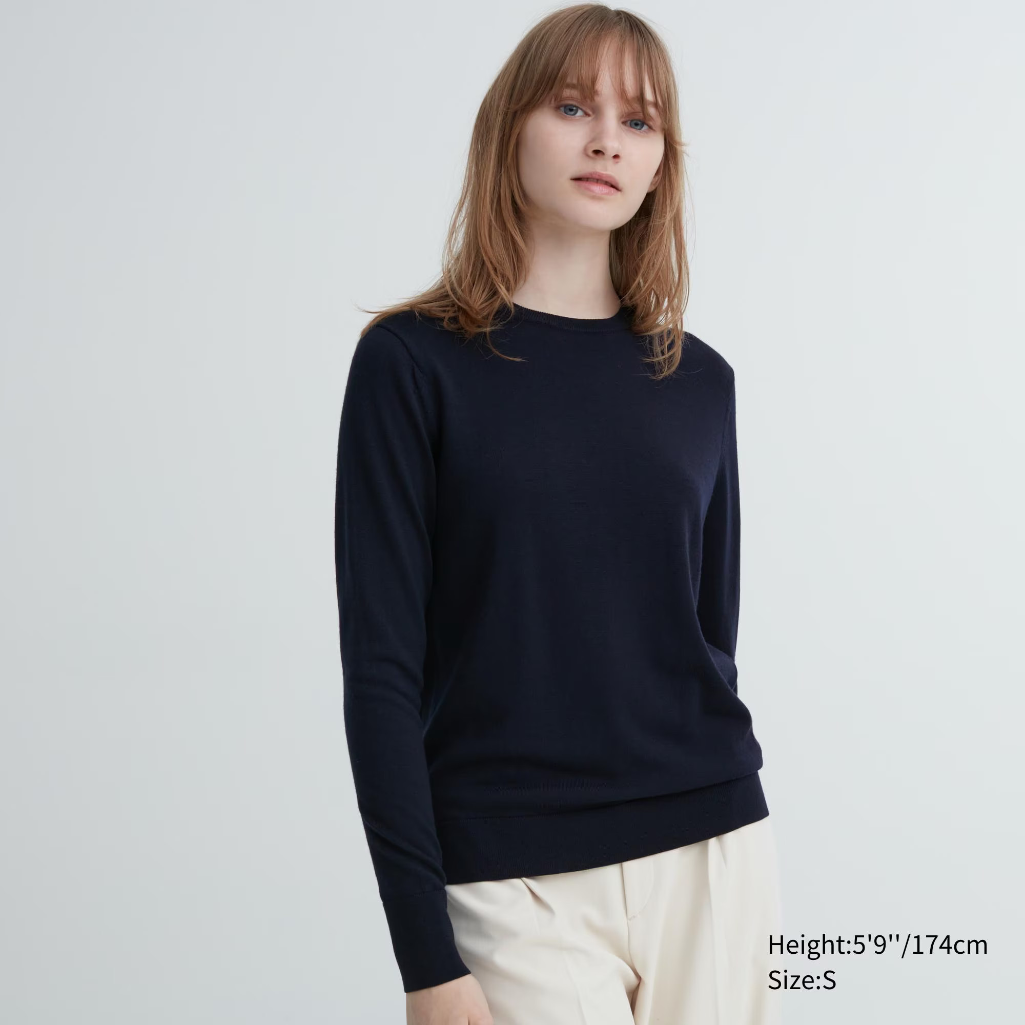 Extra Fine Merino Crew Neck Long-Sleeve Sweater | UNIQLO (US)