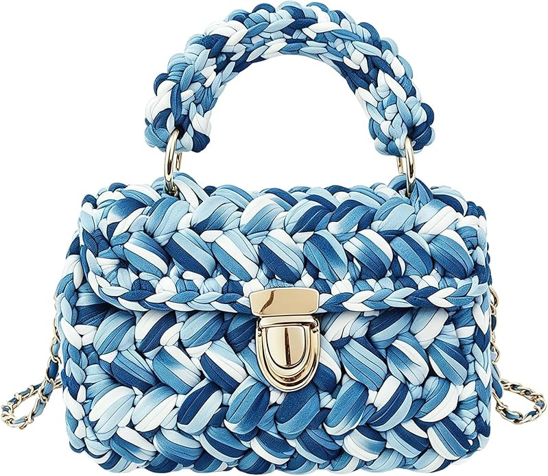 Signature Handwoven Crochet Bag, Bohemian Luxury Handmade Chunky Knit Crochet Tote Bag, Durable H... | Amazon (US)