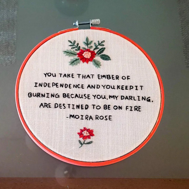 Moira Rose Quote Embroidery Hoop Art: Schitt's Creek Gift Destined to Be on Fire Gift - Etsy | Etsy (Global)
