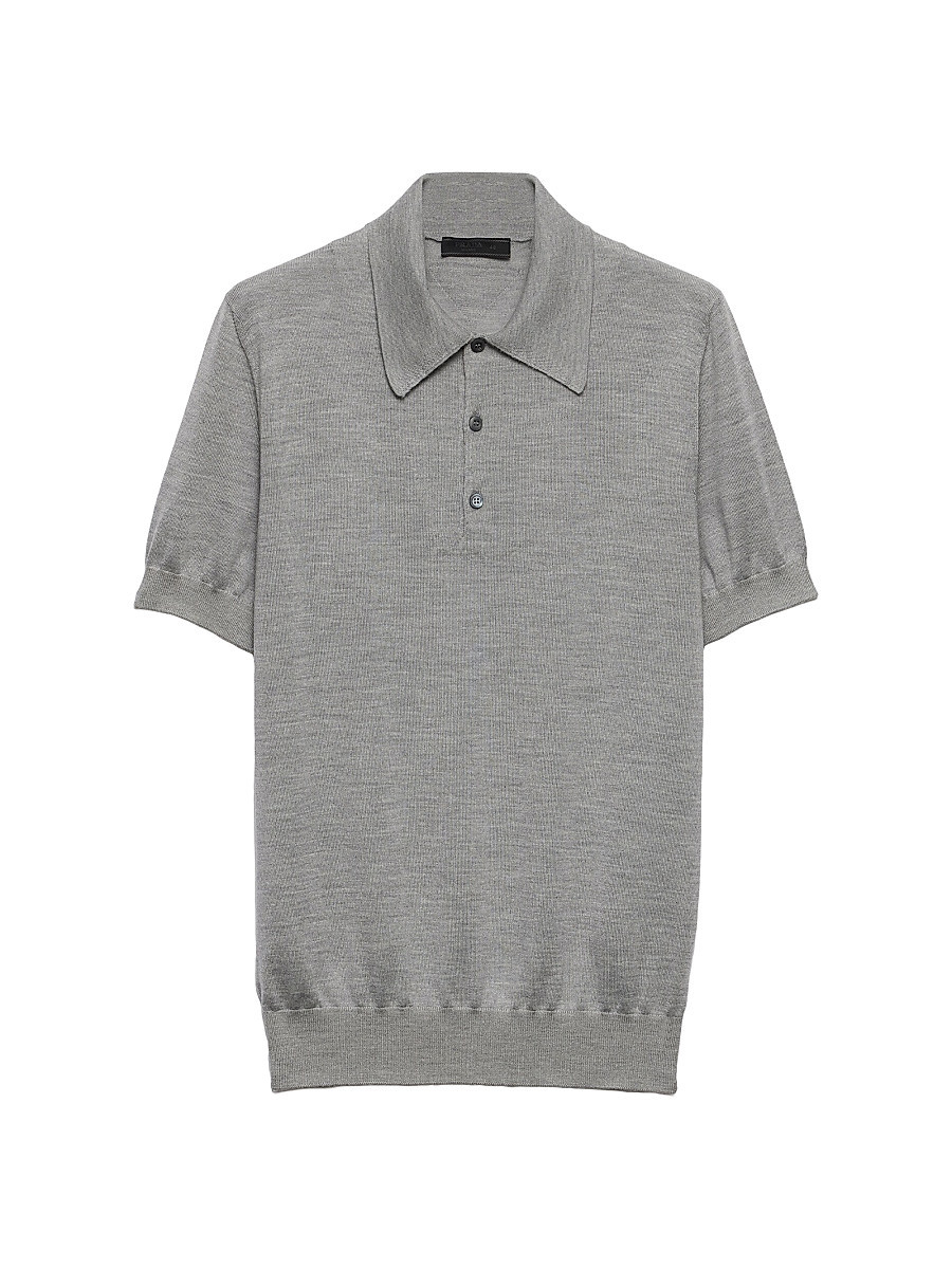 Men's Cashmere and Silk Polo Shirt - Grey - Size 44 | Saks Fifth Avenue