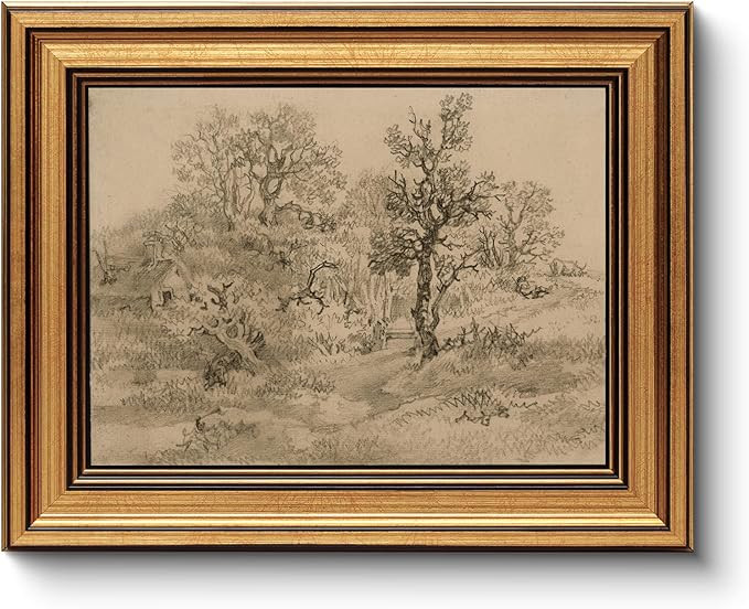 WHASAYART Gold Framed Vintage Wall Art for Living Room, Landscape Painting Prints Shelf Decor for... | Amazon (US)