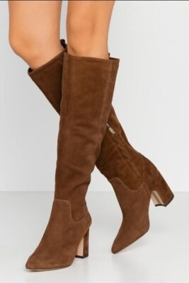 Sam Edelman Hai Nut Brown Suede Pointe-Toe Knee Boots, 10M  | eBay | eBay US