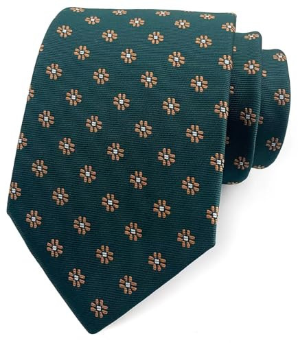 Men's Hunter Green Ties Fashion Spring Tie Dark Green Floral Wedding Party Neckties for Grooms | Amazon (US)