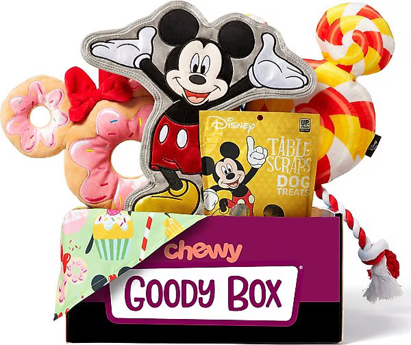 GOODY BOX Disney Mickey Mouse & Minnie Mouse Dog Box, Medium/Large - Chewy.com | Chewy.com