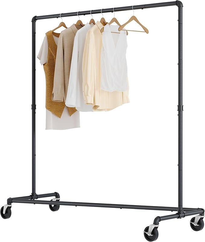 Tajsoon Rolling Clothing Racks For Hanging Clothes Z Rack Hold 230LBS Industrial Clothing Rack wi... | Amazon (US)
