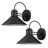 Globe Electric 44165 1-Light Outdoor Wall Sconce, 2-Pack, Black Finish, Outdoor Lighting Modern, Wal | Amazon (US)