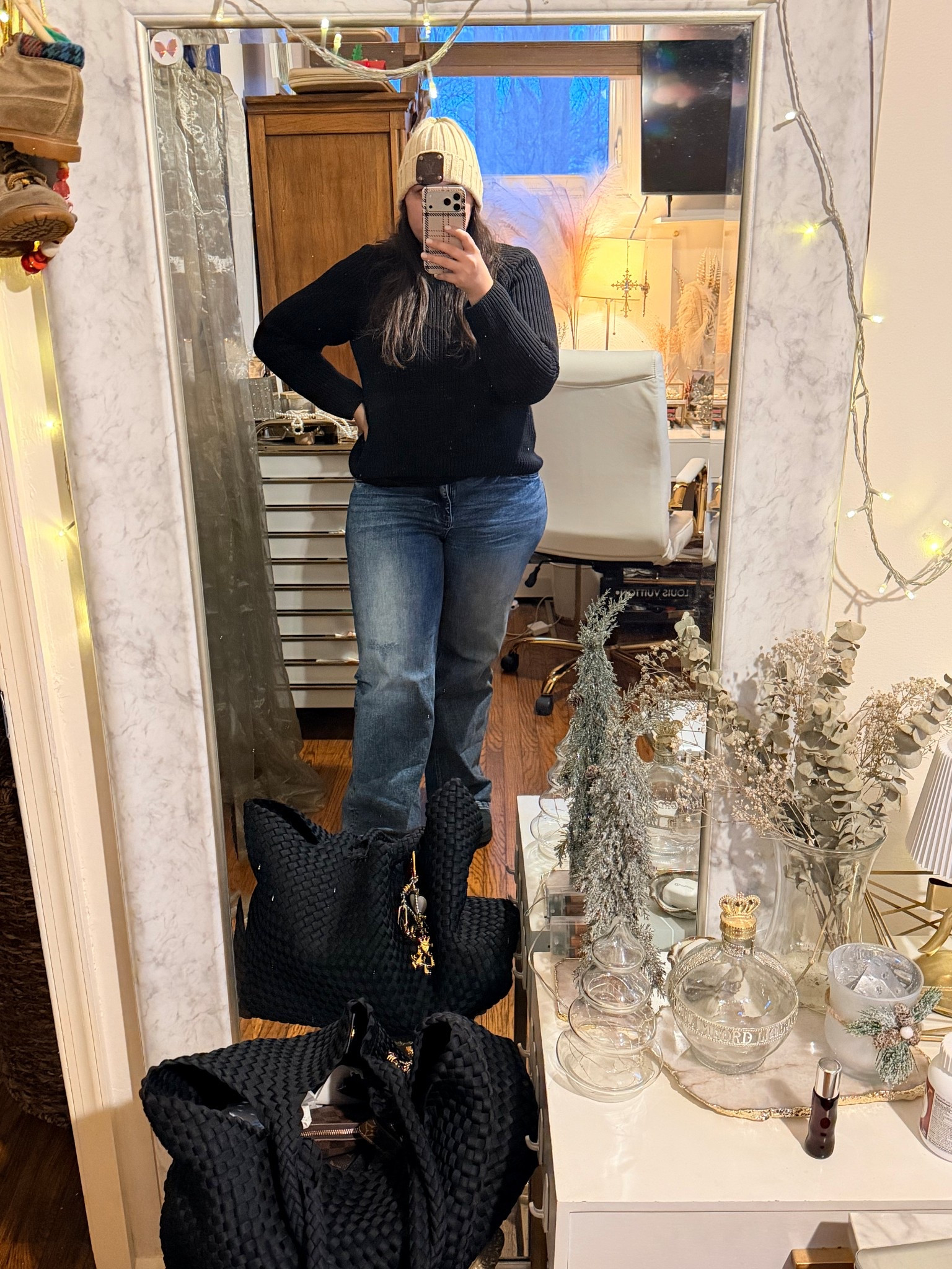 Another day, another Jen Uniform. I love this sweater from Quince! It’s heavy yet structured. Had to go with a hat because #dirtyhair ha! This bag is great! It fits so much + you can bang it around yet it still looks brand new. 

#LTKootd #LTKMidsize #LTKSeasonal