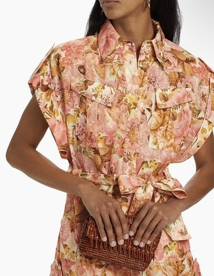 NWT Authentic Zimmermann Golden Cuffed Linen Romper Size 2 AU | eBay US