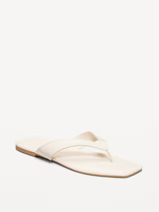 Faux-Leather Flip Flop for Women | Old Navy (US)