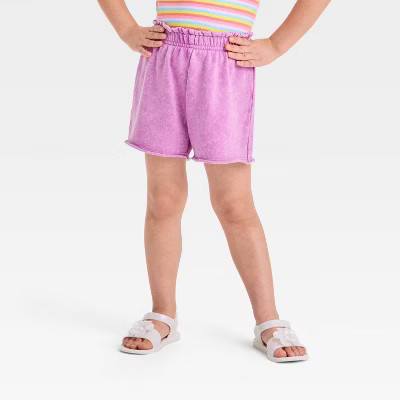 Grayson Mini Toddler Girls' French Terry Shorts - Purple 12M | Target