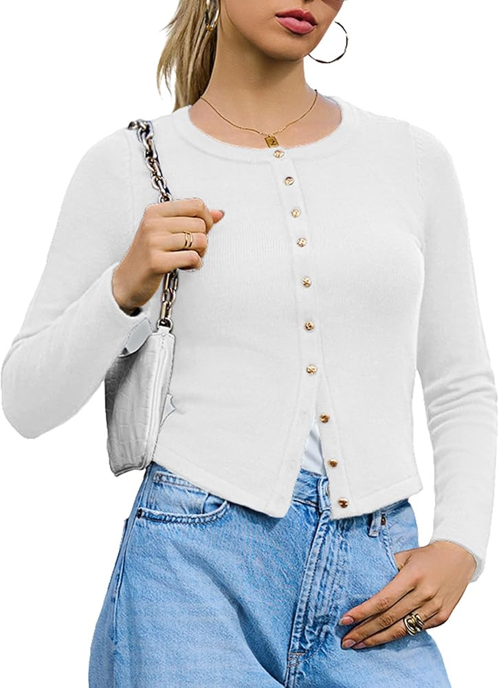Totatuit Cardigan Sweaters for Women Trendy 2025 Fall Light Weight Long Sleeve Button Up Knit Swe... | Amazon (US)