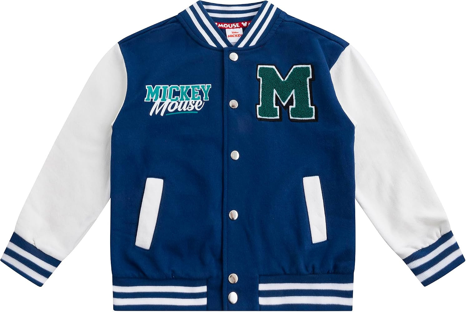 Disney Mickey Mouse Boys Letterman Varsity Bomber Jacket for Toddler to Big Kids | Amazon (US)
