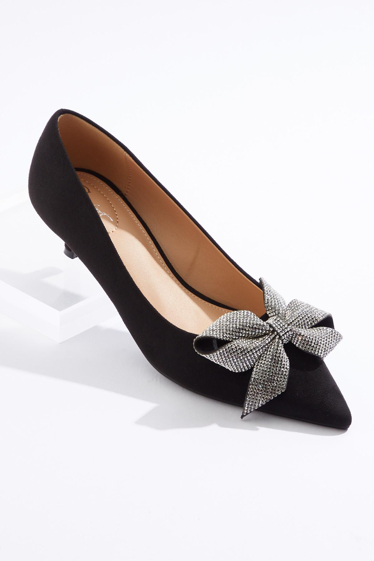 Bling Bow Low Heel Pumps | Cato Fashions