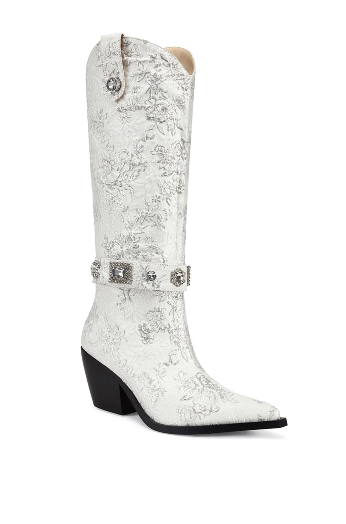 BAVANI-WHITE WESTERN BOOT | Azalea Wang