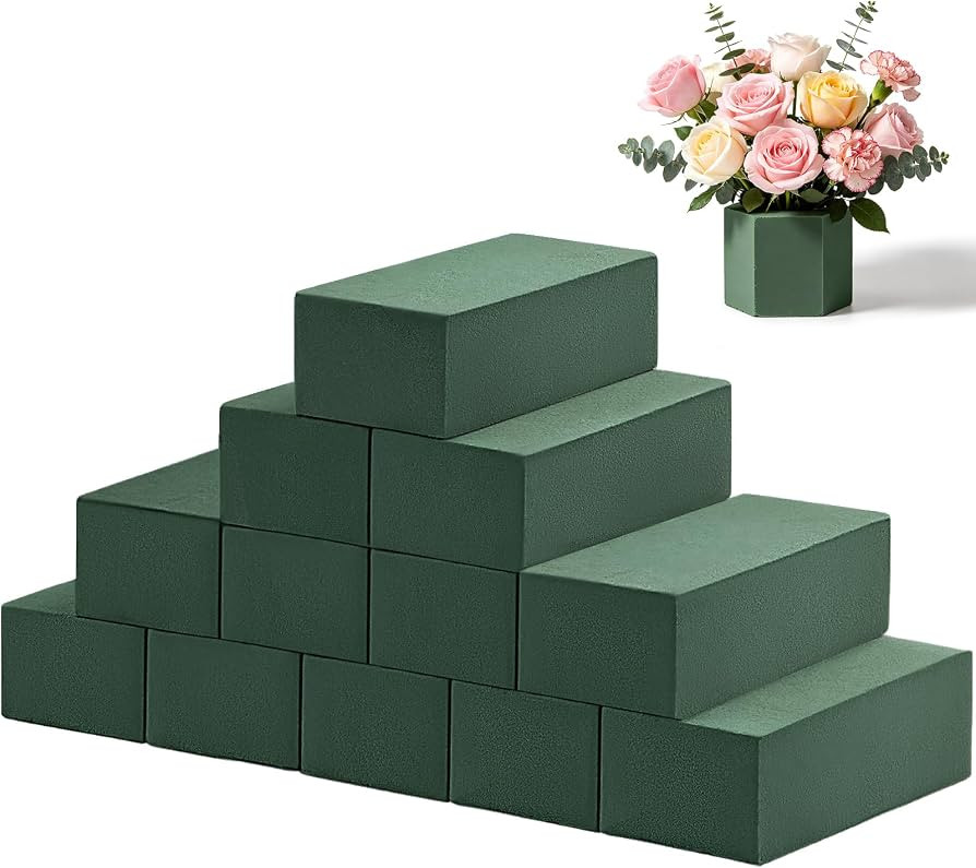 Tunnkit 12 Pcs Wet & Dry Floral Foam Blocks, 7.8" L x 3.5" W x 2.4" H | Amazon (US)