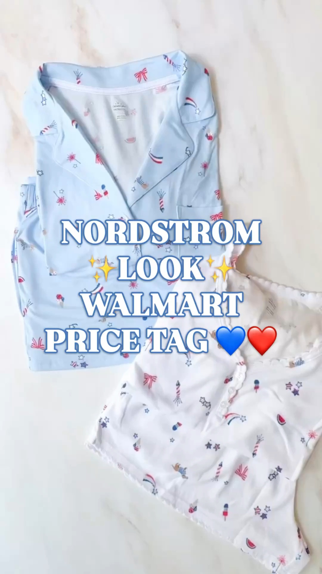 Walmart patriotic pajamas, Fourth of July pajamas, women’s pajama set, pajama shorts set, red white and blue pajamas, Nordstrom pajamas look for less, cute pajama set women, Walmart loungewear

Walmart just did the cutest patriotic pajama sets, and they are giving that whimsical Nordstrom pajama look for way less.

These have the same fun summer sleepwear energy people love — tiny red, white, and blue novelty prints, soft pointelle fabric, matching tops and shorts, and that cute little pajama-drawer upgrade feeling without the department store price tag.

Why these are such a good grab:
✨ Walmart price tag
✨ Nordstrom look for less
✨ patriotic novelty prints
✨ red white and blue pajamas
✨ soft pointelle feel
✨ matching pajama shorts sets
✨ tank and notch-collar options
✨ easy summer loungewear
✨ cute for gifting

These are the kind of pajamas people buy in more than one print because they are cute, easy, affordable, and actually fun to wear. They also make great little add-to-cart gifts for Mother’s Day, college care packages, hostess gifts, girls trips, beach trips, lake weekends, and Fourth of July matching pajama moments.

If you are searching for Walmart pajamas, women’s pajama shorts set, cute pajama set women, Fourth of July pajamas, patriotic pajamas women, red white and blue pajamas, Nordstrom pajamas look for less, soft loungewear under $20, summer pajamas women, vacation pajamas, girls trip pajamas, or affordable pajama sets, this is the drop to shop.

Walmart patriotic pajamas, Walmart pajamas, women’s pajama set, pajama shorts set, Fourth of July pajamas, patriotic pajamas women, red white and blue pajamas, Nordstrom pajamas look for less, cute pajamas women, soft loungewear, Walmart loungewear, summer pajamas women, novelty print pajamas, pointelle pajama set, vacation pajamas, girls trip pajamas, Mother’s Day gift ideas

#LTKFindsUnder50 #WalmartStyle #WalmartFinds #LookForLess #MatchingPajamas

#LTKSeasonal #LTKHome #LTKMothersDay