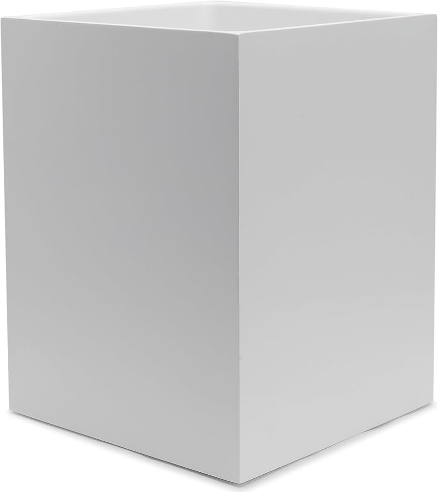 Matte White Square Small Trash Can, 2 Gallons / 7.5L Garbage Can, Waste Basket for Home, Bathroom... | Amazon (US)