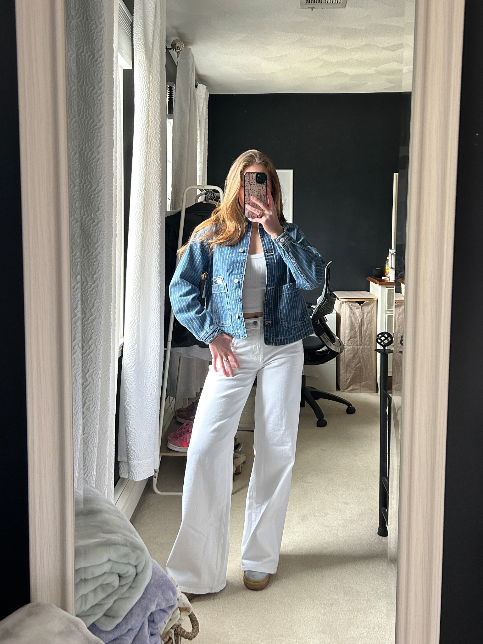 spring outfit inspo, spring outfit ideas, spring outfit ootd, white jeans, white wide leg jeans, white denim, jean jacket, denim jacket, jean jacket outfit, all white outfit

#LTKdayinmylife #LTKSeasonal #LTKootd