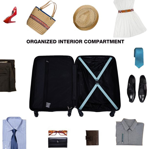 Tripcomp Luggage Sets，Lightweight Hardside Suitcases Set with Spinner Wheels,TSA Lock, Travel C... | Walmart (US)