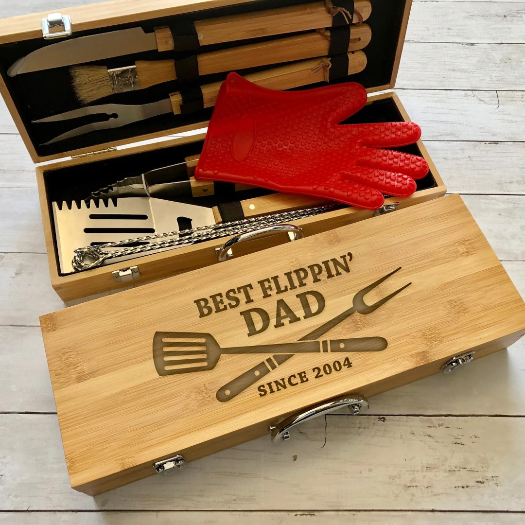 BBQ Set, Custom Grill Set, Personalized BBQ Set, Grill Set, Custom BBQ Set, Grill Master, Dad Gif... | Etsy (US)