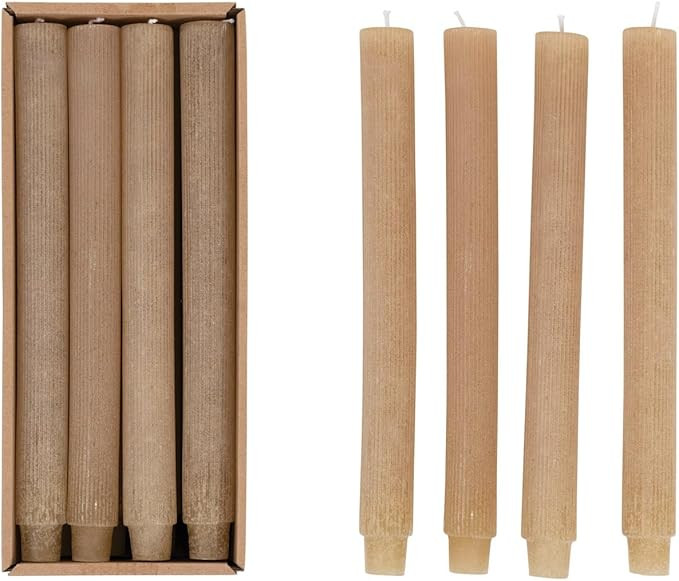 Creative Co-Op Unscented Pleated Taper Candles in Box, Set of 12 | Amazon (US)