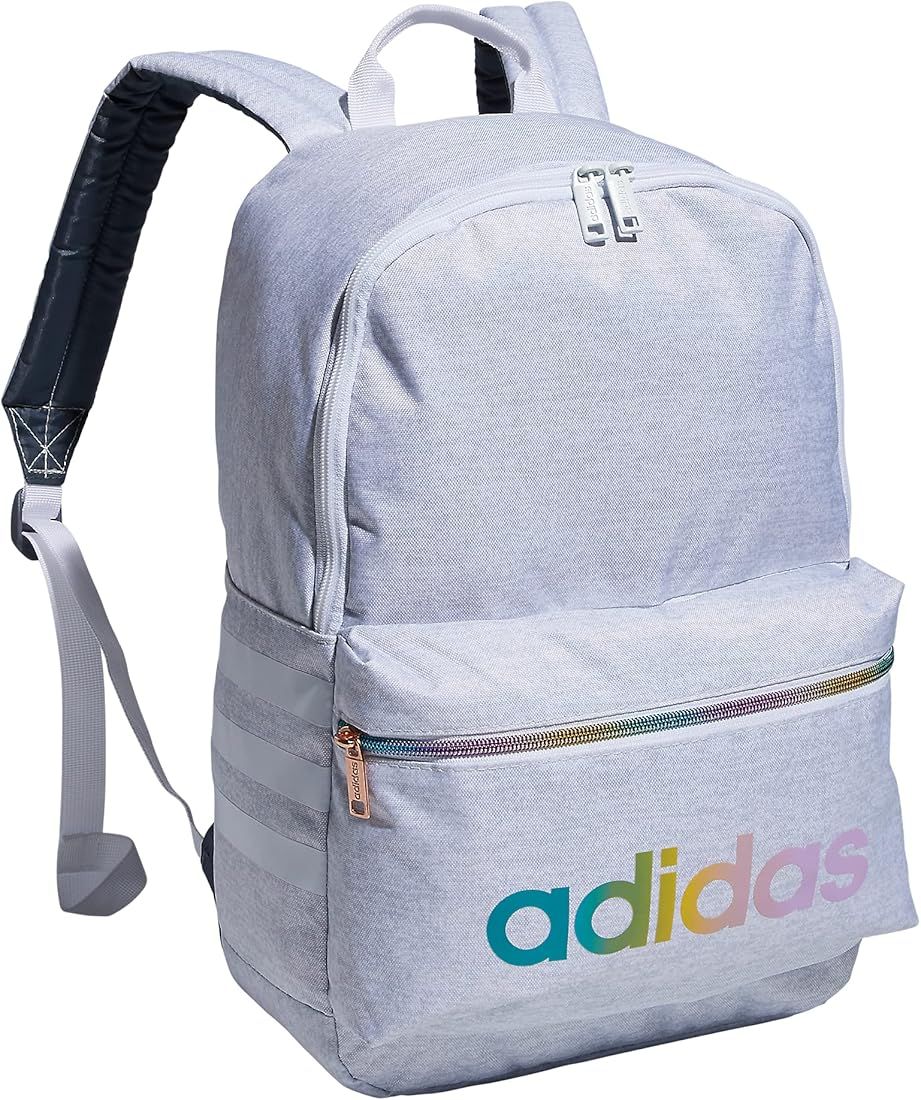 adidas Classic 3S Backpack, Jersey White/Rose Gold Rainbow, One Size | Amazon (US)