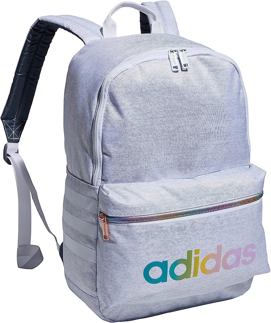 adidas Classic 3S Backpack, Jersey White/Rose Gold Rainbow, One Size | Amazon (US)