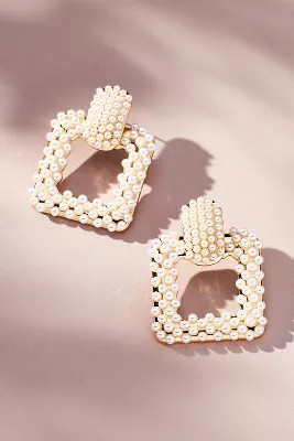 Pearl Square Drop Earrings | Anthropologie (US)