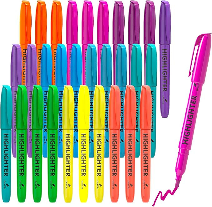 Lelix 30 Pack Highlighters, 10 Bright Colors, Chisel Tip, Quick Drying for Back to School, Office... | Amazon (US)