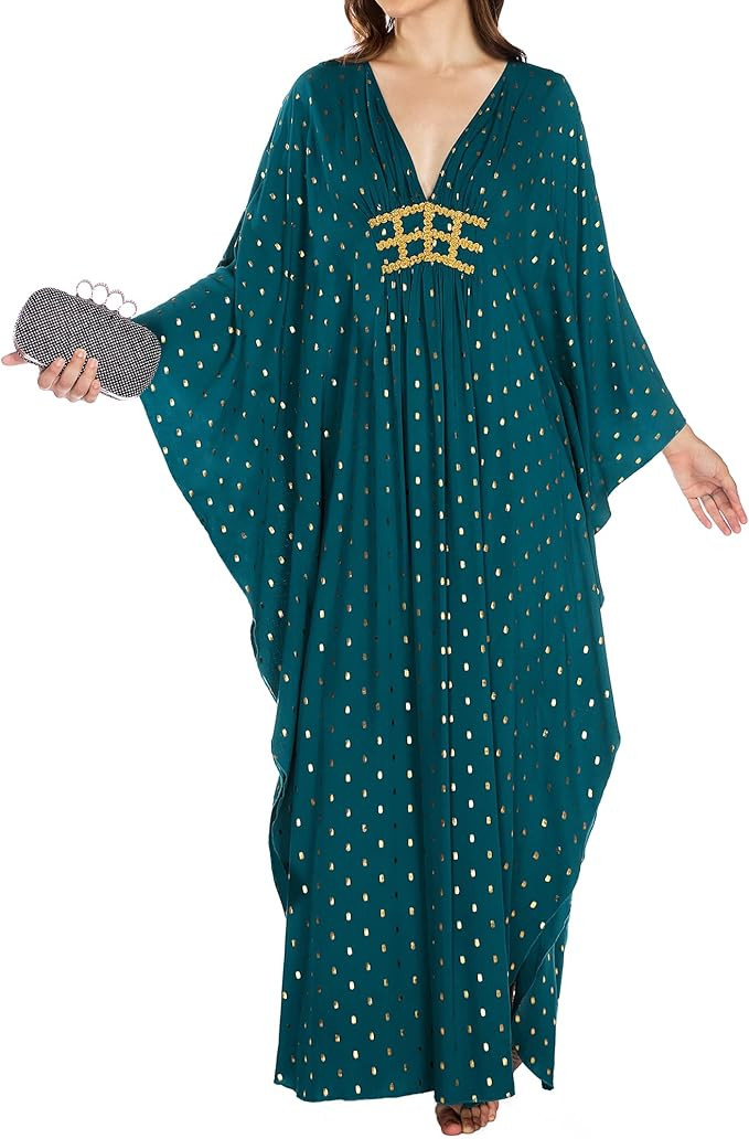 Bsubseach Kaftan Dresses for Women Polka Dot Batwing Sleeve Caftans Moo Moos for Women Plus Size ... | Amazon (US)