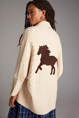 Horses Cable-Knit Cardigan | Anthropologie (US)