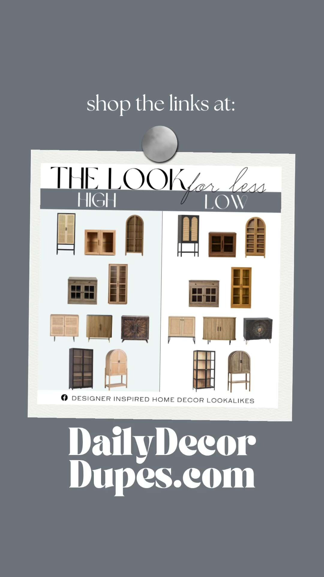 10 Designer & Look-a-Like Cabinets. Luxury Cabinet Look for Less. Modern Cabinet Lookalikes. High-End Cabinet Alternatives. Affordable Designer Cabinets. Stylish Cabinet Dupes. Replica Designer Cabinets. 

Home more affordable option find copy cat similar look for less budget friendly affordable cheap cheaper beautiful pretty. Clearance sale coupon code discount code promo code luxury lookalike look a like Inspo inspiration inspired by idea ideas Love like these? I share multiple every day in my FB group. 

 #LTKHome #LTKSaleAlert #LTKWatchNow