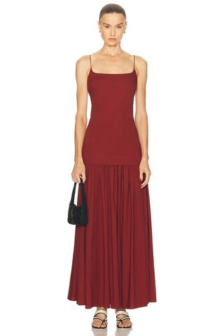 Staud Ari Dress in Burgundy | FWRD 