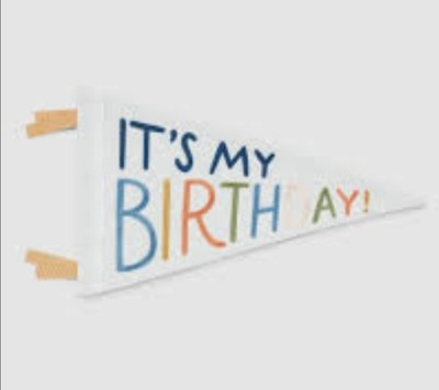 It's My Birthday Embroidered Fabric Pennant \u2022 Flag Pendant Party Sign 16x9" | eBay | eBay US