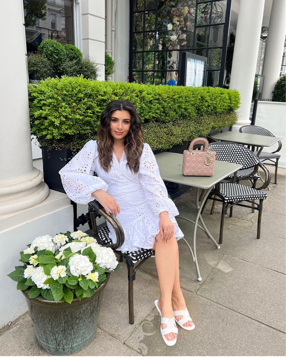 sachin and babi light blue dress Ulla Johnson Valory Sea-Shell Embroidered Ruffled Midi Dress