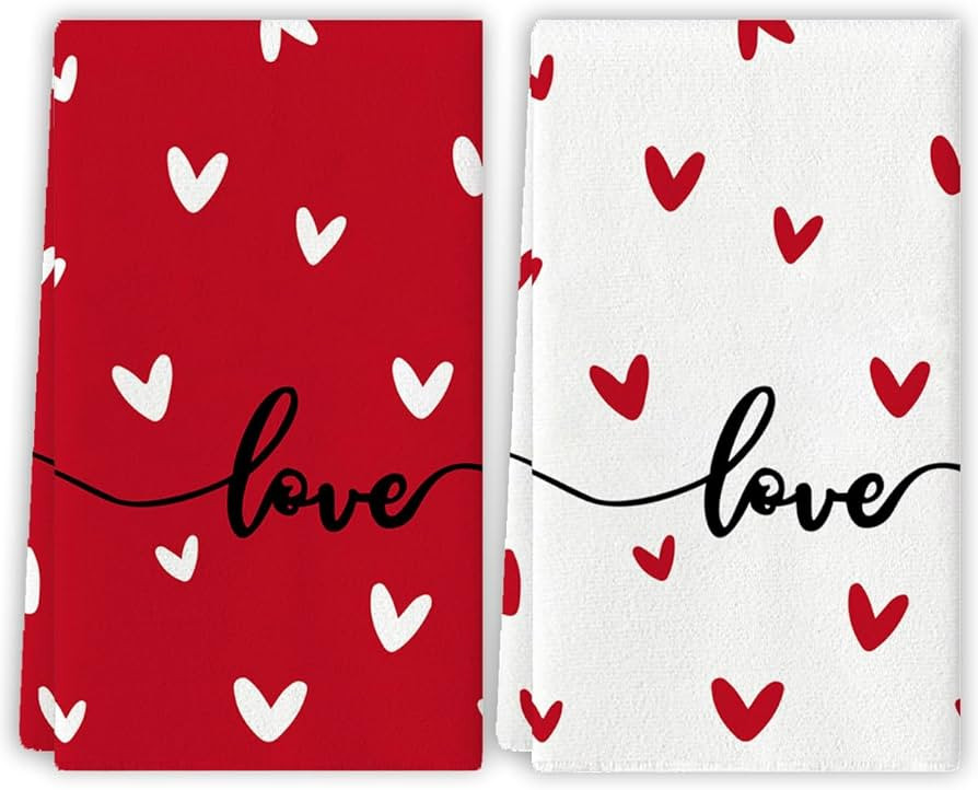 Watercolor Valentines Day Dish Towels Galentines Day Tea Towels Valentines Day Decorations for Ho... | Amazon (US)
