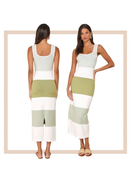 Ivory and green striped midi sweater dress

#LTKfindsunder100 #LTKworkwear #LTKstyletip