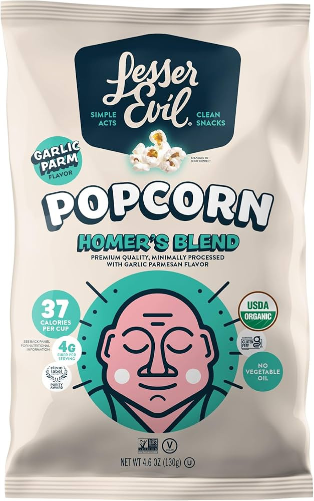 LesserEvil Organic Homer's Secret Blend Popcorn, 4.6 OZ | Amazon (US)