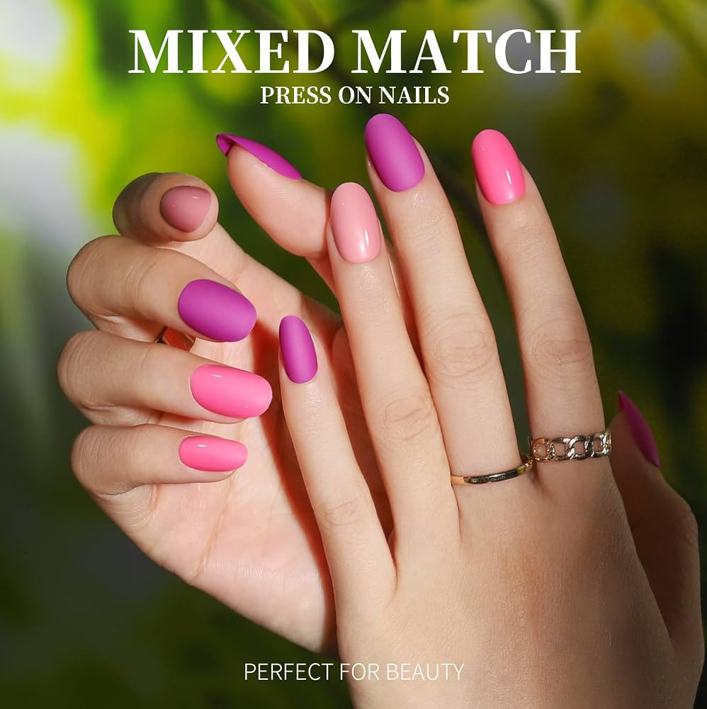Teenitor Short Oval Press On Nails, 24 Colors Press On Oval Nails, 576pcs Press On Round Fake Nai... | Amazon (US)