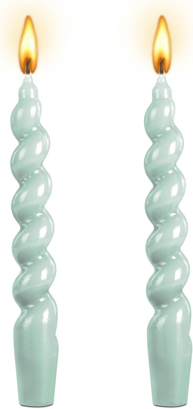 Spiral Taper Dinner Candles Light Blue Conical Stick Candles H 7.5inch for Holiday Wedding Party ... | Amazon (US)