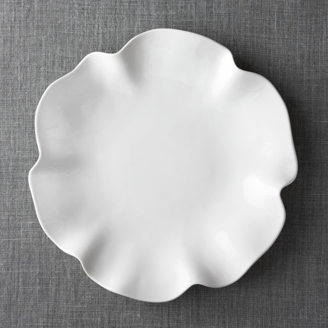 White Ruffle 16" Platter | Crate & Barrel