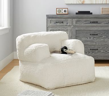 Ivory Sherpa Eco Lounger | Pottery Barn Kids