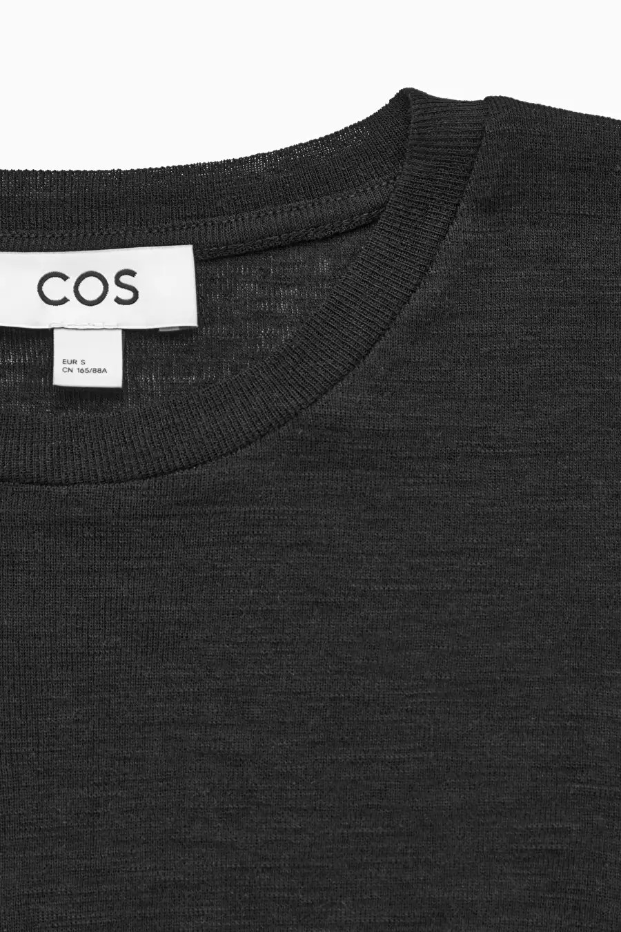 TOP COL RAS-DU-COU LAINE MÉRINOS - Noir - Tops - COS | COS (EU)